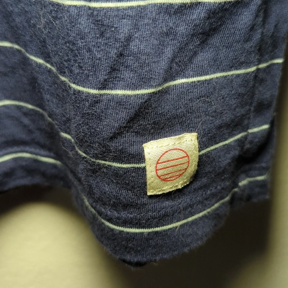 Marine Layer Men's Striped Short Sleeve Tee Navy + White Cotton Modal Size XL - Picture 4 of 6